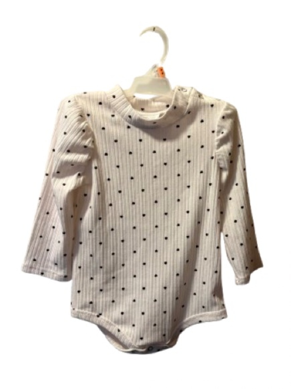 Rare Editions / Fame Edition Ribbed Heart & Dot Long‑Sleeve Bodysuit – 24M